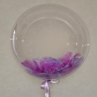 Шар Bubble Фиолетовые перья